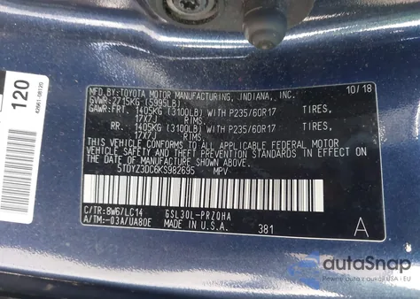 2019 Toyota Sienna Xle 8 Passenger z USA, uszkodzony, nr VIN 5TDYZ3DC6KS982695